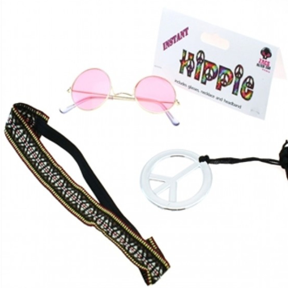 Zac's Alter Ego - Hippie Kit 3 piece glasses, Headband and necklace Ensemble d'accessoires de costume - Multicolore